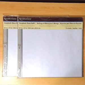 Recollections 2 Scrapbook Album Refill 10 Sheets Acid & Lignin Free 12"x12"
